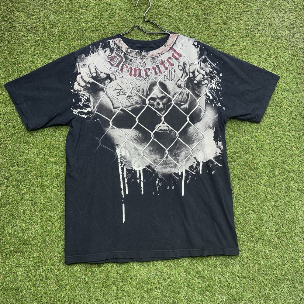 Vintage Ecko Unltd y2k Shirt Mens XL 2000s Skull Prison Demented Grunge Gothic